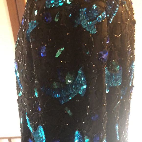 Laurence Kazar New York 100% silk beaded events blouse size large - Picture 4 of 16